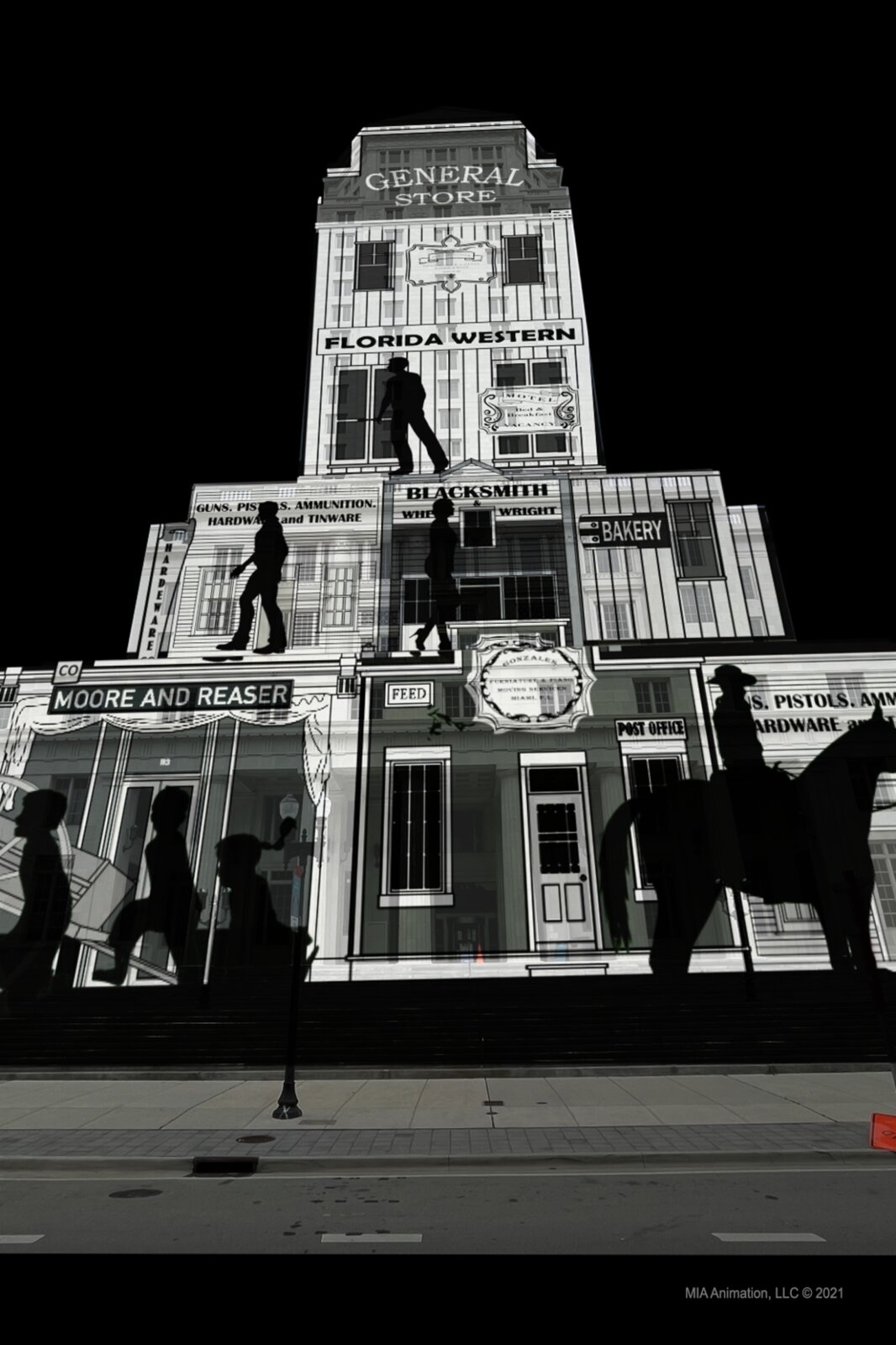 Historic facade study for the Miami 125 projection mapping